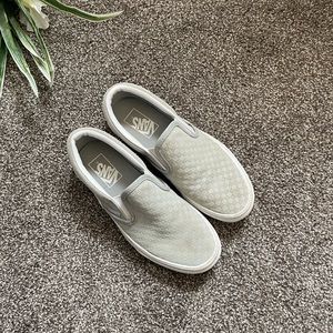 Vans Mint Suede Embossed Checkered Slip On Sneakers